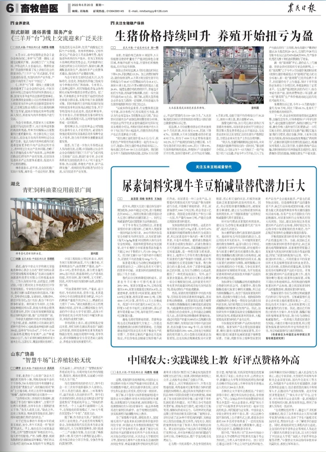 農民日報：尿素飼料實現牛羊豆粕減量替代潛力巨大